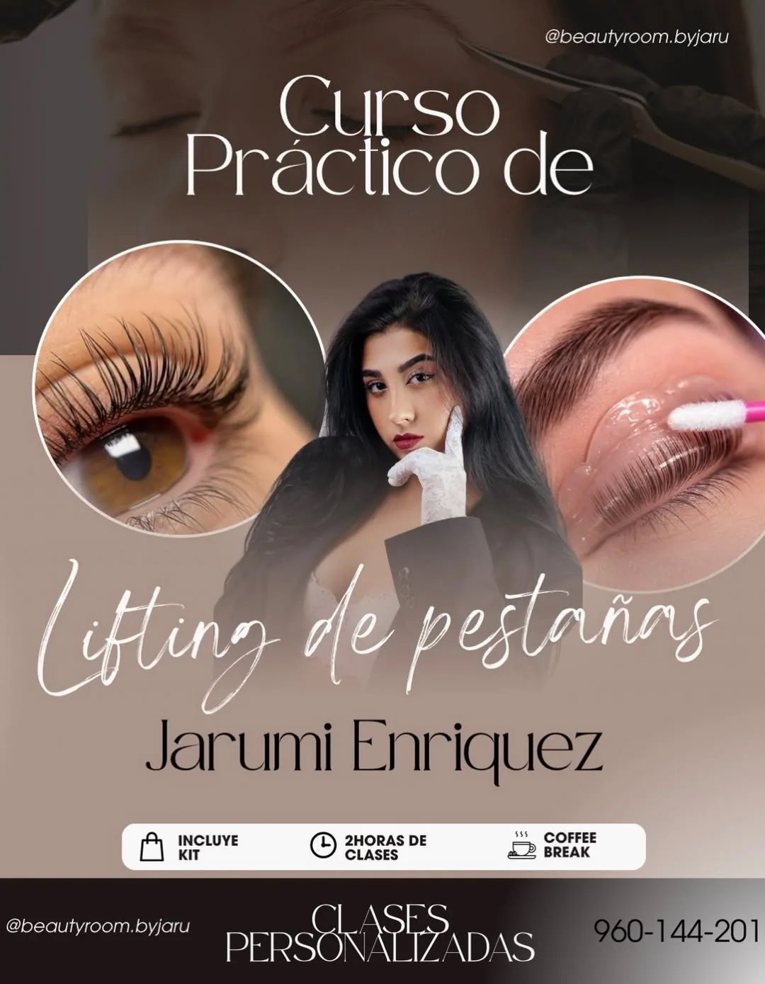 Curso práctico de lifting de pestañas — reserva tu lugar por WhatsApp